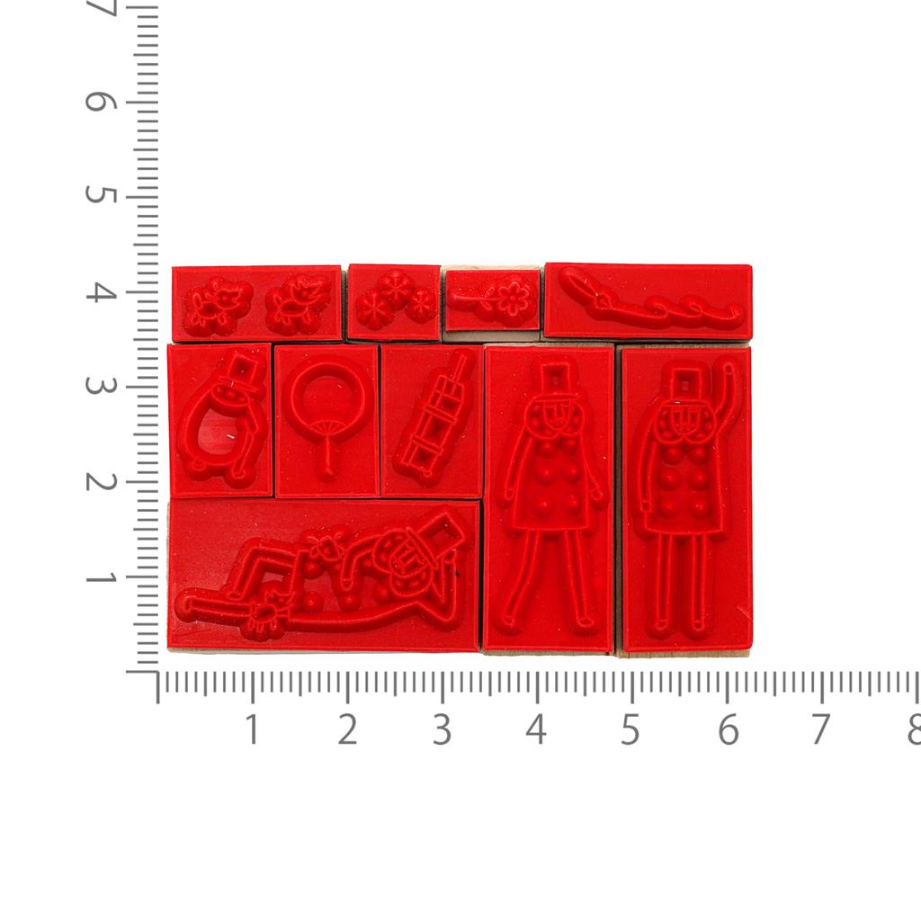 Midori Stamp Wooden Pattern 30th 35597006 Set, A, Ojisan, Anniversary,