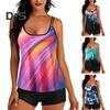 2-teiliges Tankini-Set mit abnehmbarem Brustpolster und verstellbaren Schultergurten, Oberteilen und elastischer Taille, bedrucktem Badehosen-Set, Strandmode