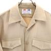 Flying Cross 70s vintage Short sleeve Poly shirt beige military Men's Used