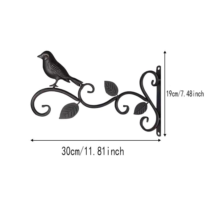 Supporti da Appendere per Piante in Ferro Battuto con Decorazione di Uccello e Foglia Perfetti per Uso Esterno su Patio Balcone Parete del Giardino