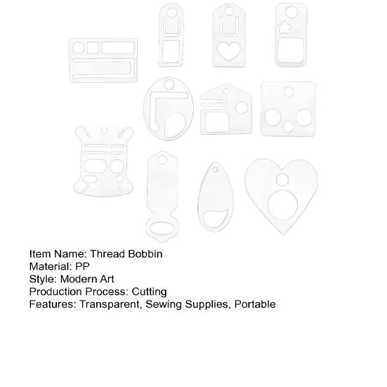 11 Stück Transparente Stickgarnspule Herzform DIY Handarbeits Basteln Nähen Baumwollgarn Aufwickelbrett Kartenhalter mit Loch