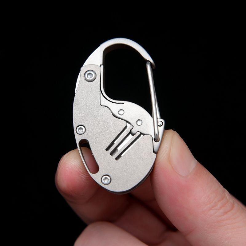 Titanium Alloy Hanging Buckle Multi-functional Key Chain Knife Unboxing Unpacking Express Delivery Small Tool  Folding Knife