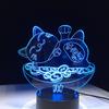Factory Dropshipping ODM Rechargeable Touch Switch Dog Arylic Panel Box Table Night Lamp  16 Colors Change 3D LED Light