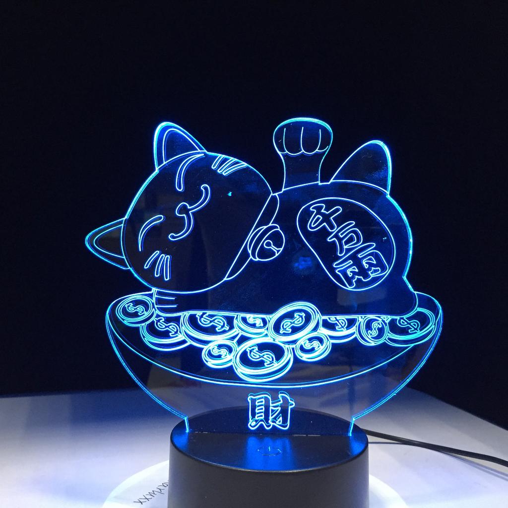 Factory Dropshipping ODM Rechargeable Touch Switch Dog Arylic Panel Box Table Night Lamp  16 Colors Change 3D LED Light
