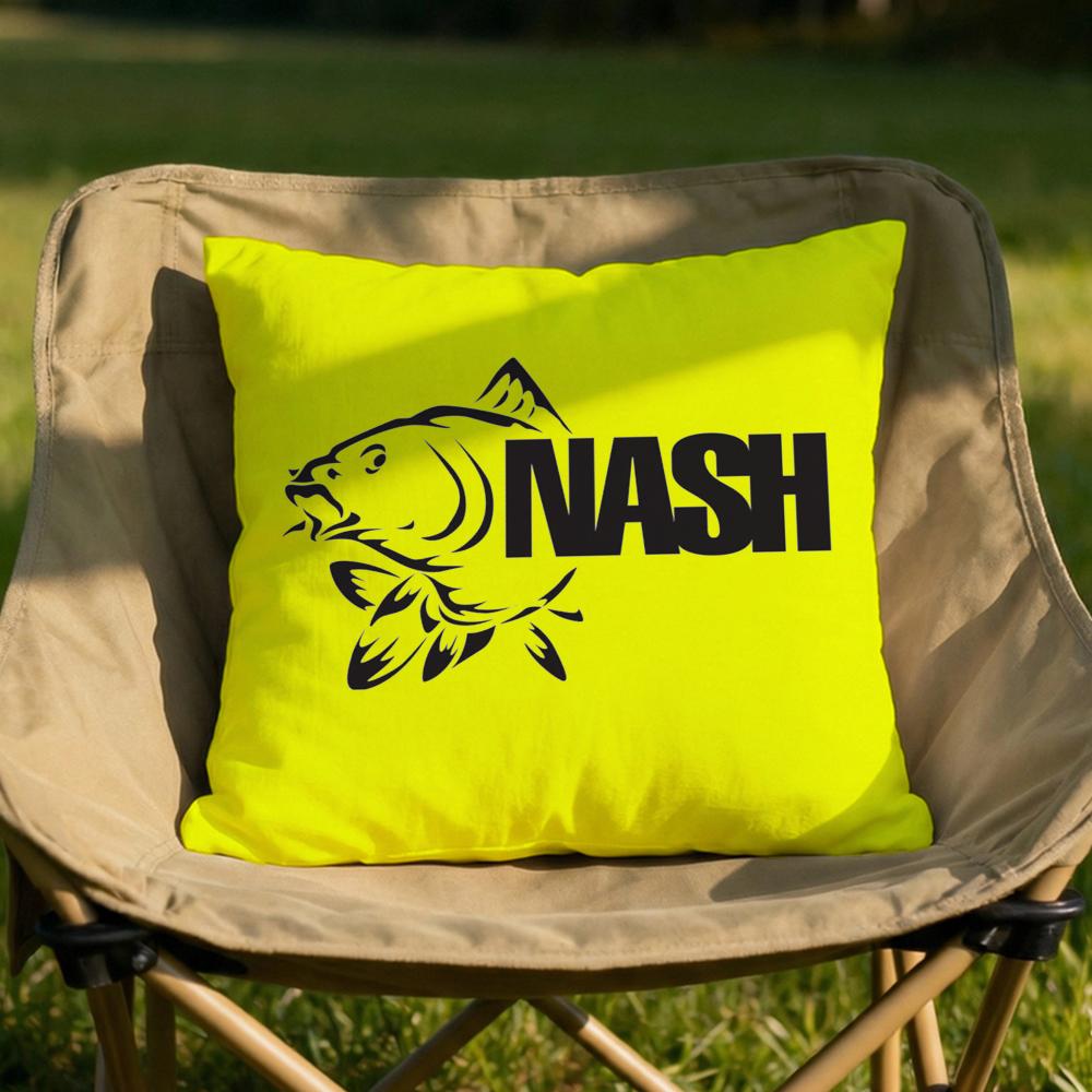 NNash Fishing logo Cushion Cover Soft Reversible Durable Pillow Cover MultiScene Use for Home Car Daily Comfort