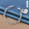 925 Sterling Silver Heart-shaped Pendant Bracelet Fashionable Wedding Jewelry