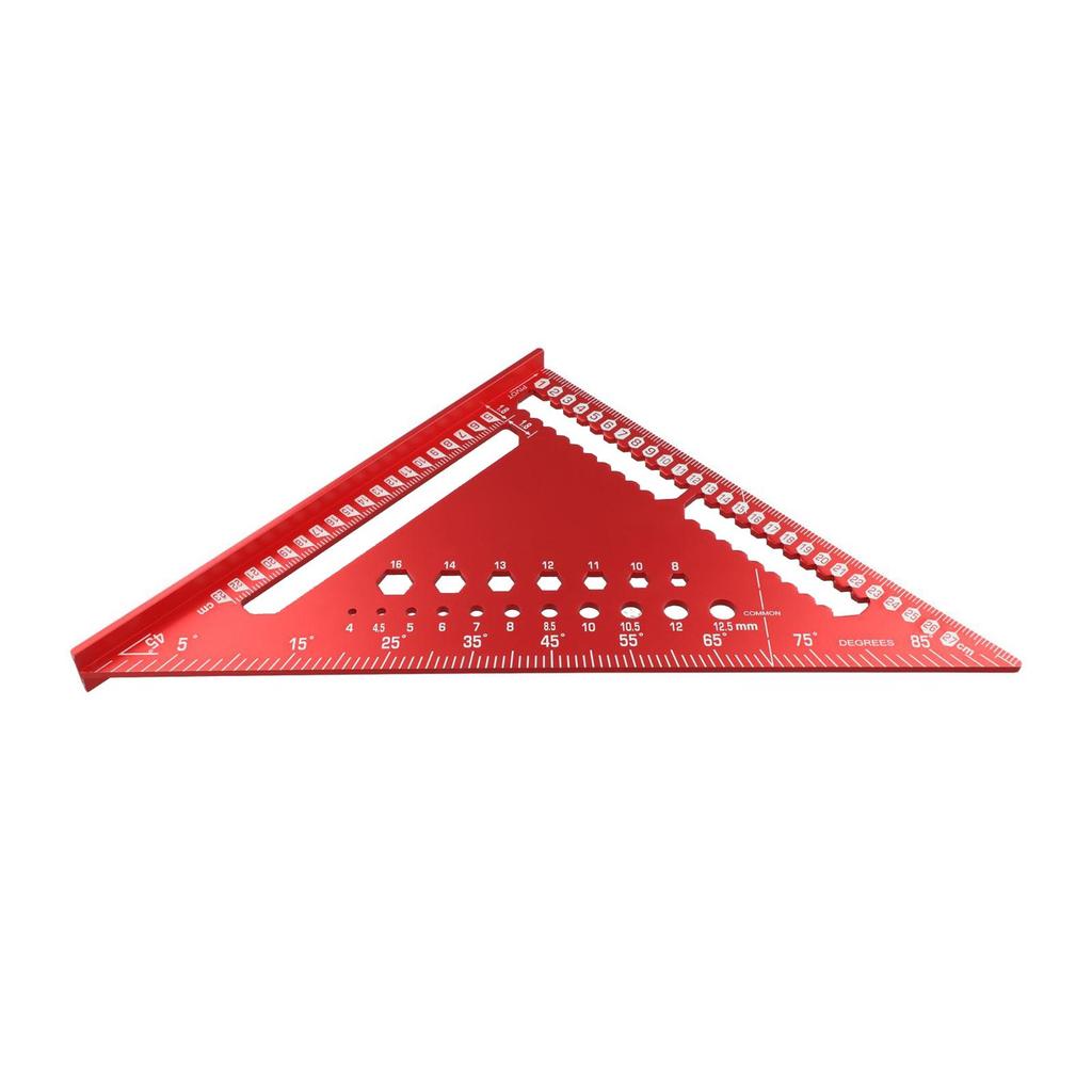 Aluminum 12in Woodworking Square Angle Measuring Tool with Dual Scale for Precision Marking and Angle Finding in Woodworking
