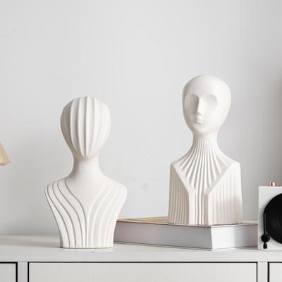 European Simple Wine Cabinet Abstract Striped Body Ornament Ceramic Handicraft Model House Home Desktop Soft Decoration Jewelry