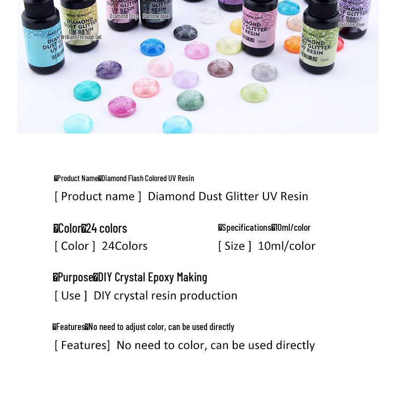 UV Crystal Epoxy Glitter Set – 6, 12, or 24 Color Options for Handmade Jewelry