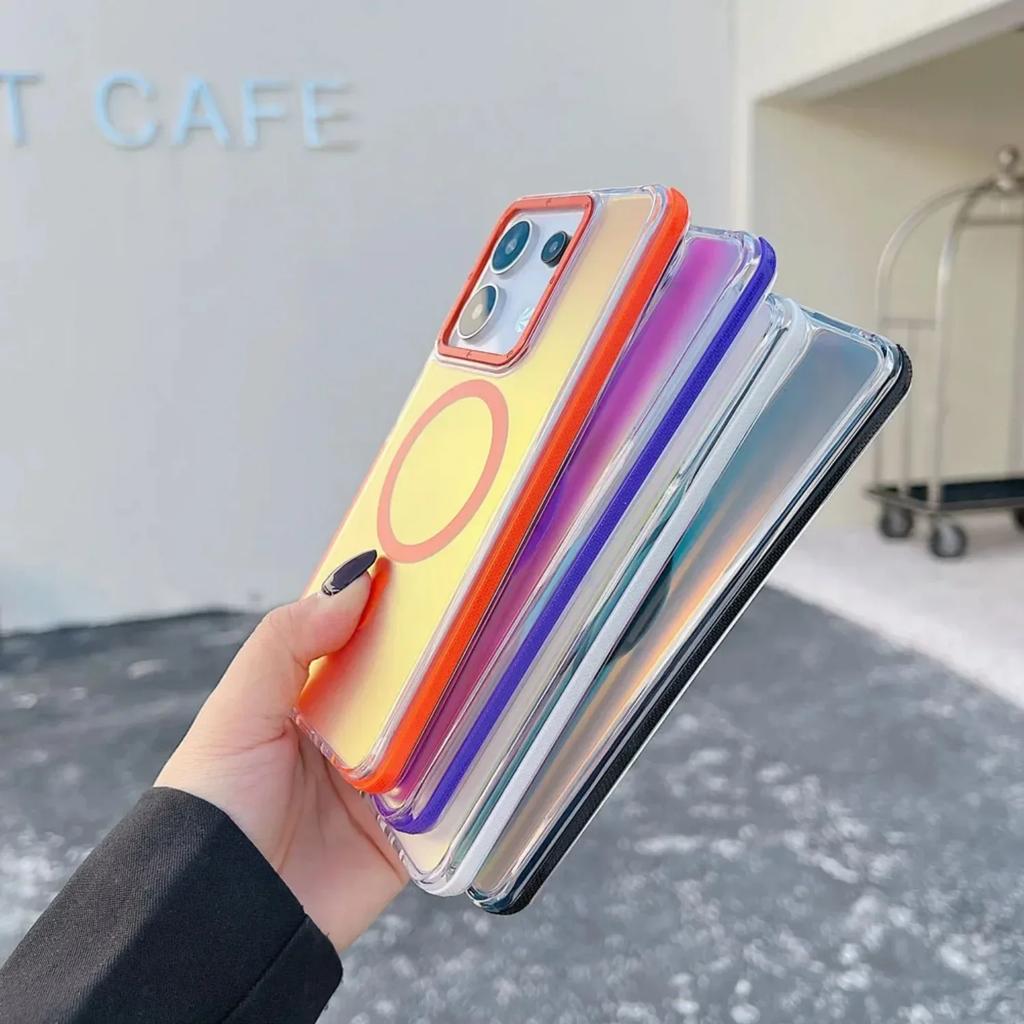 New Color Change Magnetic Case for Xiaomi Redmi Note 13 Pro Plus 5G 4G Poco X6 M6 Pro Magsafe Wireless Charging Shockproof Cover