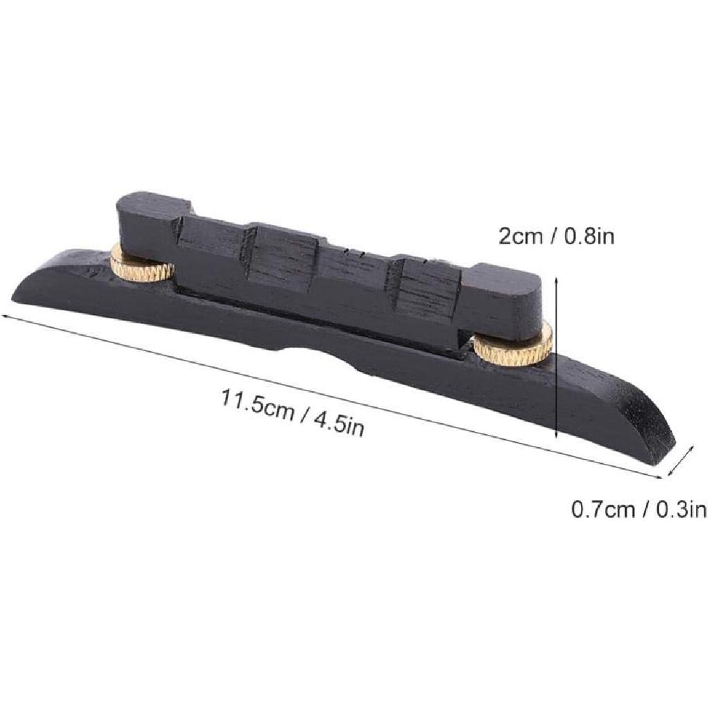 Dilwe Mandolin Bridge, Adjustable Ebony Bridge Mandolin Instrument DIY Repair Parts