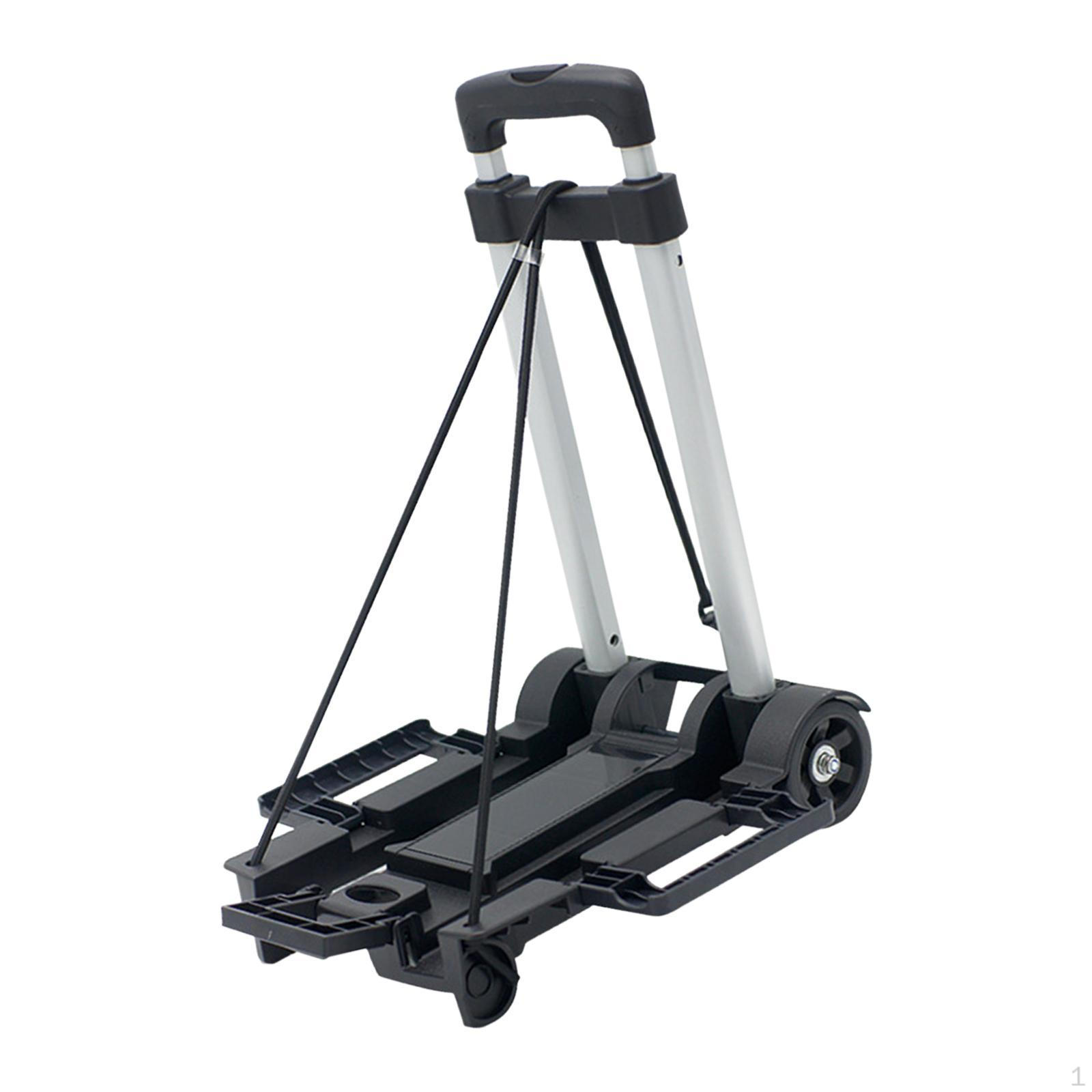 

Компактная ручная тележка для покупок и путешествий со складной конструкцией black with 2 wheel