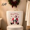 Holiday Home Decor Stickers Santa Claus Toilet Sticker Waterproof PVC Christmas Bathroom Decal for Atmosphere Wall Decoration Removable Snowflake