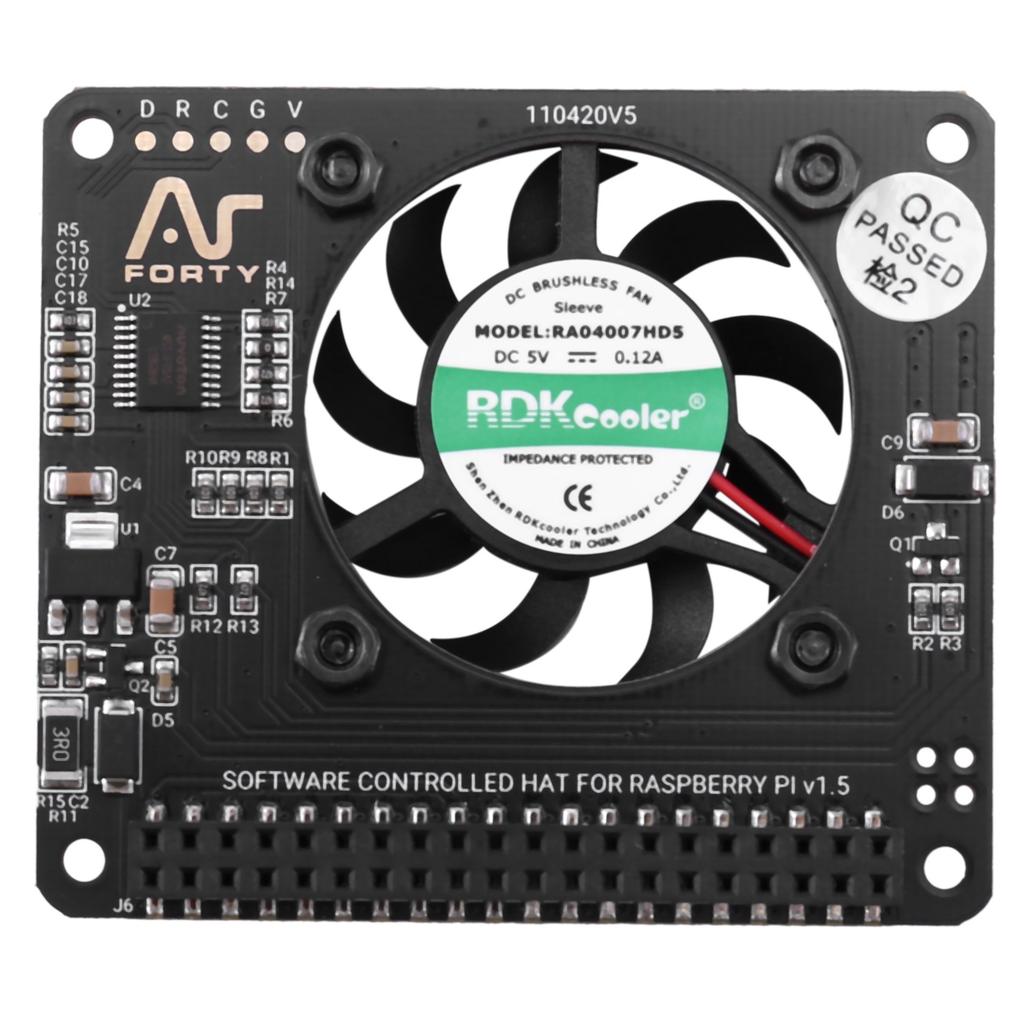 Fan HAT for 4/ 3 Cooling Fan with Software Adjustable Speed / 40mm Big Fan for Raspberry Pi4