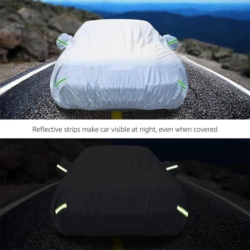 For MG 3 Outdoor Car Cover With Reflective Strips, Waterproof Snowproof Dustproof, UV Protection Auto Accessories