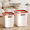 Poubelle carrée à grande capacité et ouverture supérieure pour cuisine et toilettes - Sans couvercle, avec anneau de fixation