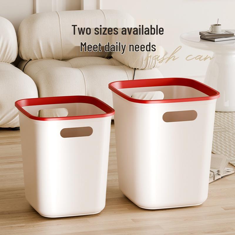 Poubelle carrée à grande capacité et ouverture supérieure pour cuisine et toilettes - Sans couvercle, avec anneau de fixation