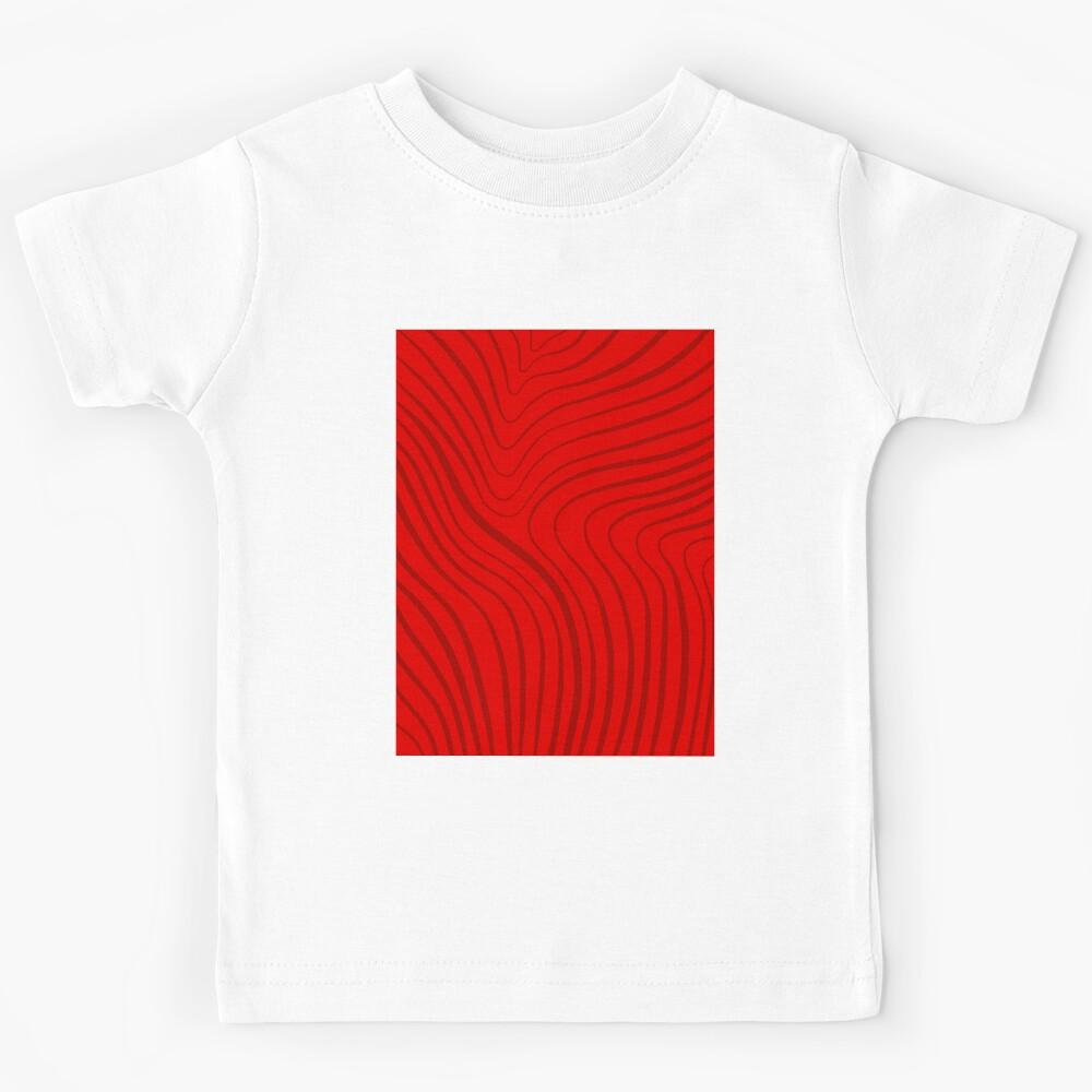 Amazing simple aesthetic red lines Kids T-Shirt 130