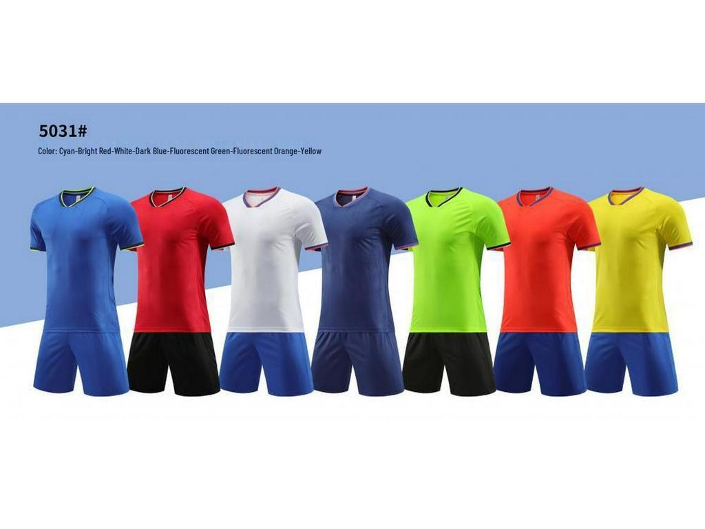 Quick-Dry Summer Football Jersey Set for Adults & Kids - Printed Short Sleeve
