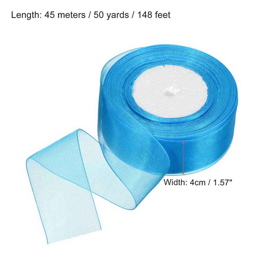 Sheer Organza Ribbon Chiffon Decoration Fabric for Gift Wrapping Crafts Wedding Bouquet 1-37/64 Inch 50 Yard 1 Roll