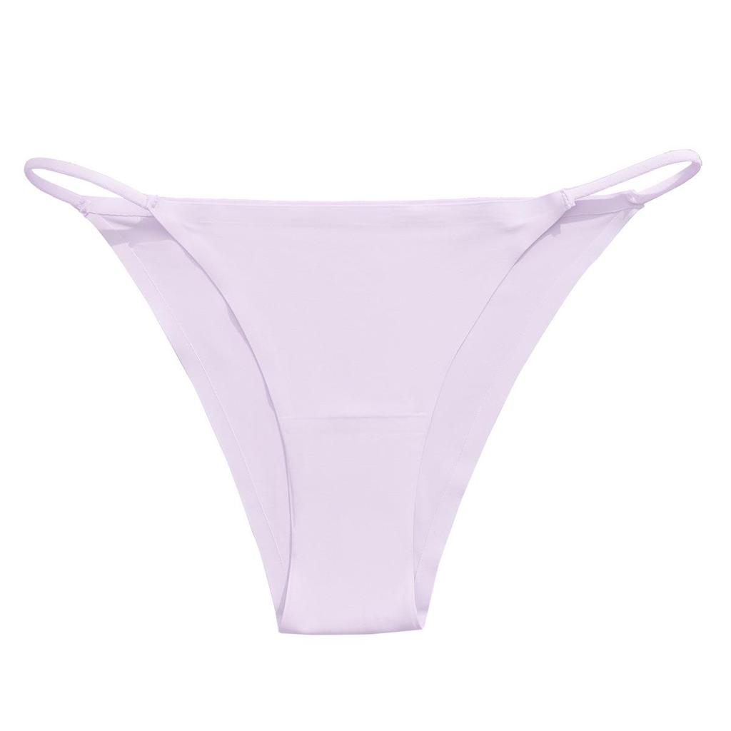 Seamless Low-Waist Ice Silk Thong - Women's Large Size