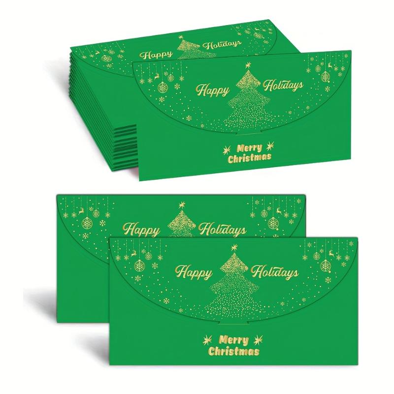 2/5Pcs Gold Foil Designed Red Envelope Bags Christmas Blessing Lucky Money Bags Christmas Party Supplies Happy New Year Gifts