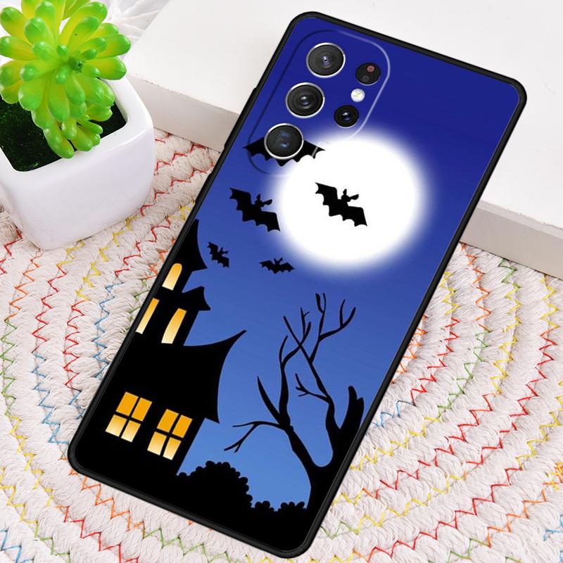 Vampire Bats Full Moon Halloween Soft Phone Case For Samsung Galaxy Note 10 Pro S26 S25 S24 S23 S22 Ultra Plus S21 FE S20 Cover