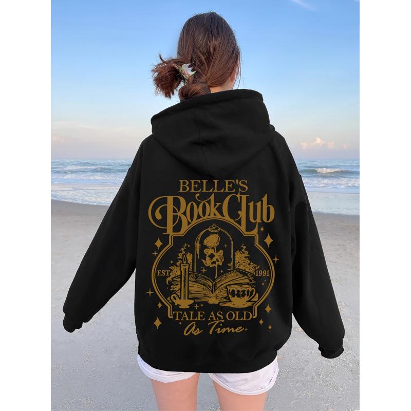 Women's Polyester Bell Book Club Hooded Knit Pullover