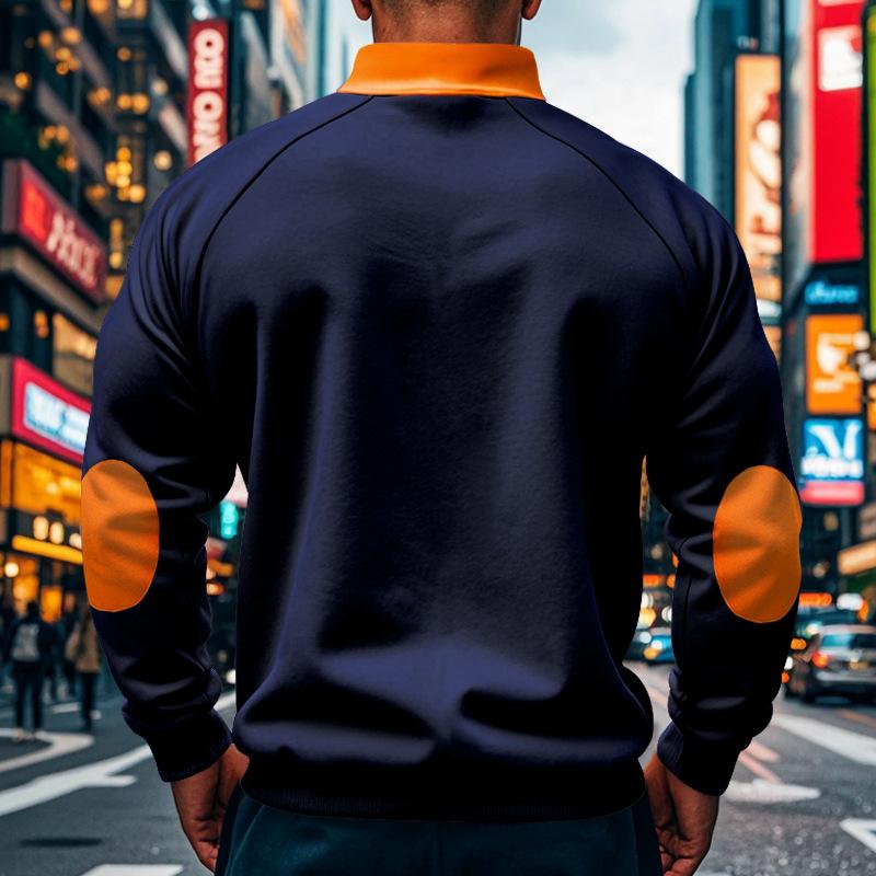 Herbst/Winter Stehkragen Pullover Halbreißverschluss Herren Sport Thermo Fleecegefüttertes Sweatshirt