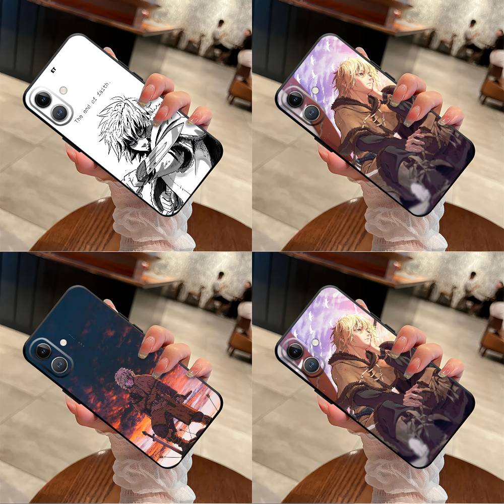 v-Vinland Saga For iPhone 13,17,11,12,16,14,15,Plus,Pro Max Soft Silicone Black Phone Case