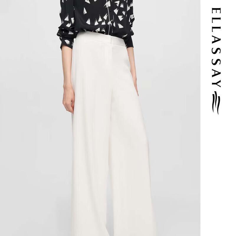 

ELLASSAY Women s Tri-Acetate High-Waisted Wide-Leg Pants M
