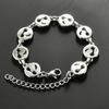 Cute Stainless Steel Funny Smile Face Bracelet Link Hand Chain for Women Men Emoji Charms Wrist Wristband Anklets Metal Jewelry