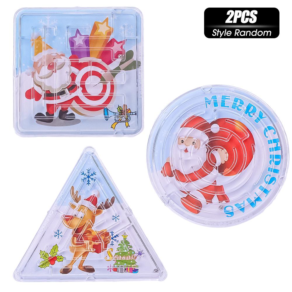 Dětské vánoční téma chodící korálkové bludiště hračky kreslený los Santa vzor trénink koordinace ruka-oko puzzle hračka vánoční dárky