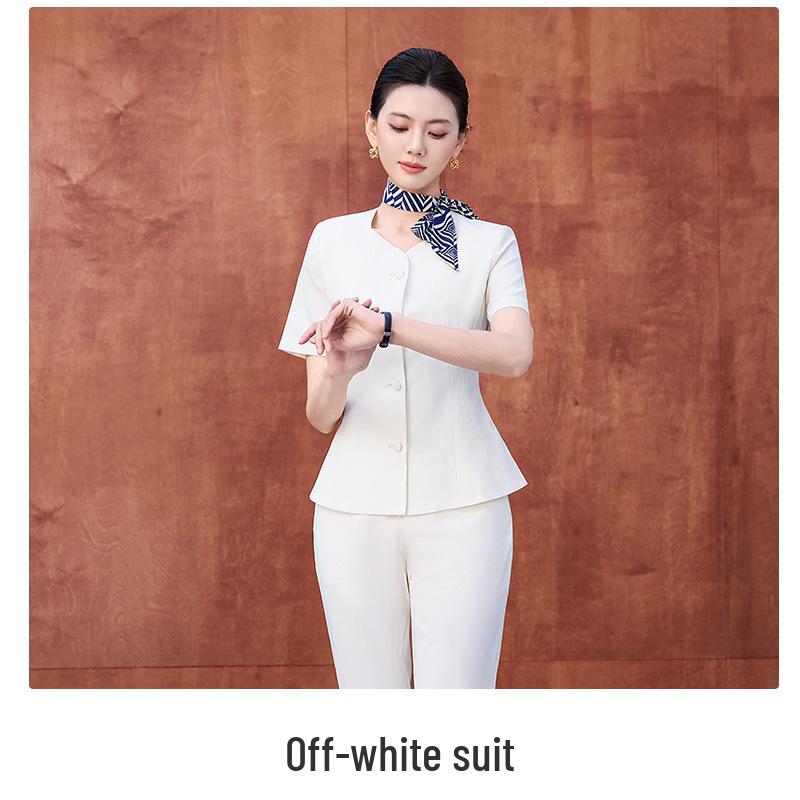 Elegant Seven-Sleeve Slim-Fit Women s Top, Summer Workwear/Professional Suit Style XXXXL