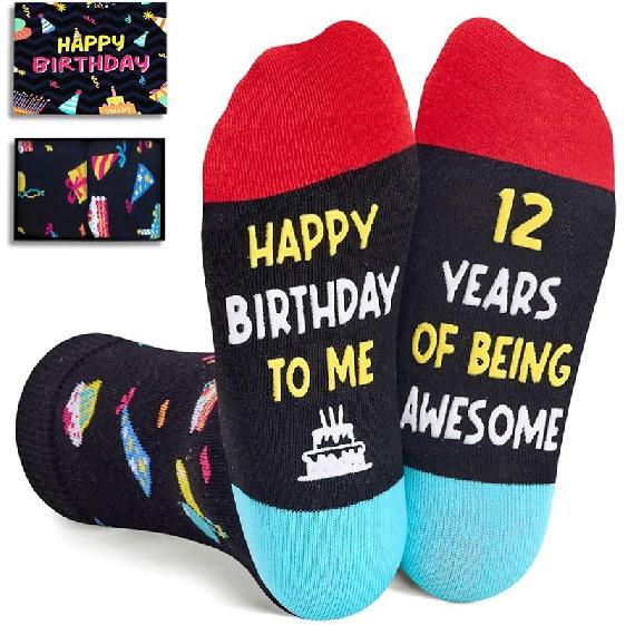 Zmart 12th Birthday Gifts for Tween - Socks for Boys Girls Age 12, 12 Yr Old Gift Ideas