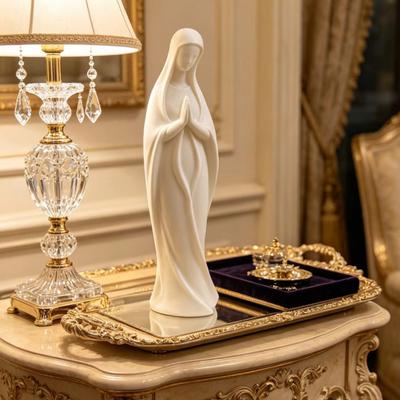 Statua della Vergine Maria Stampata 3D Statuetta Religiosa Cattolica di Santa Maria Scultura della Beata Madre per Arredamento Casa