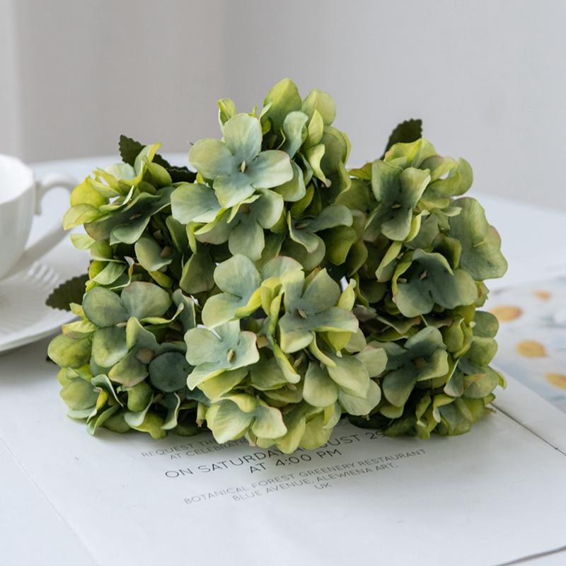 Artificial Flowers Silk Hydrangea Vase Home Room Decora Accessories Wedding Wreath Fake Plants Festival Garland Material Gifts