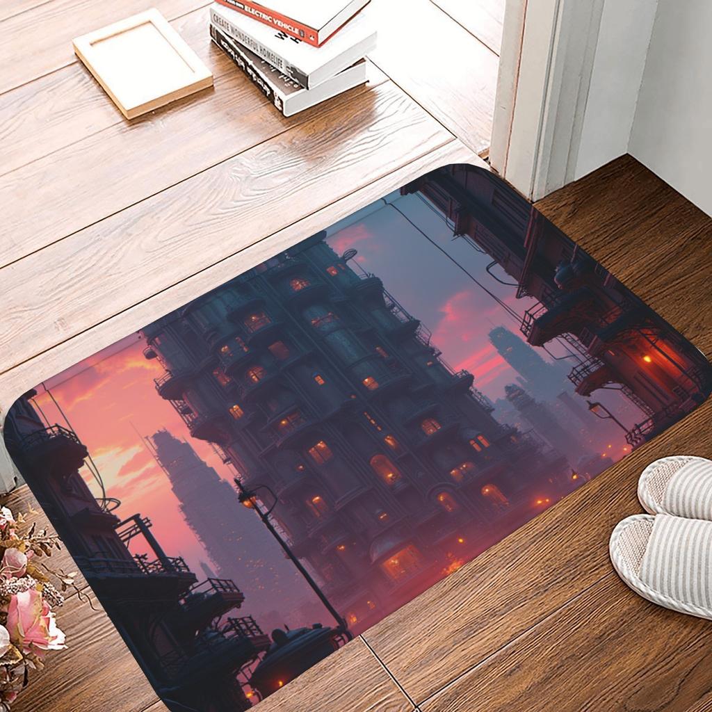 1 Stück Wolf Küchenteppich Rutschfeste Fußmatten Pop-Design Badezimmerteppich Badematte Teppich für Zuhause Spüle Wäsche Dekor