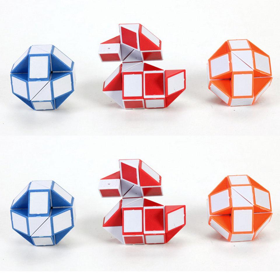 2Pcs/Set Creative Magic Snake Shape Toy Game 3D Cube Puzzle Twist Puzzle ToyS Gift Random Color