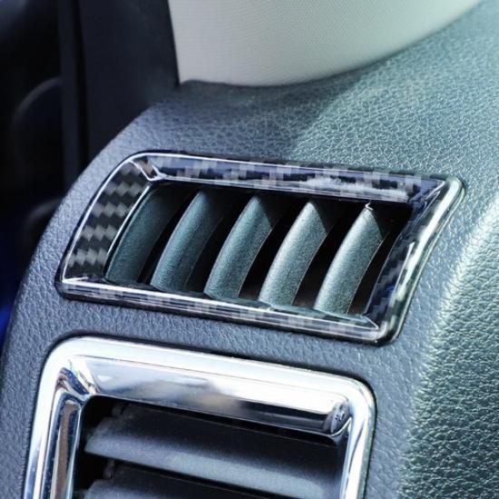 Center Console Air Conditioner Outlet Vent Trim for 10-17 Dodge Ram Carbon Fiber