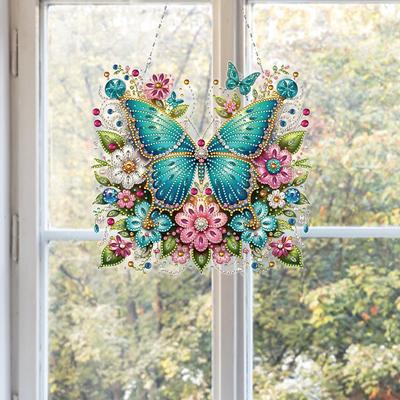 Flowers Easter Eggs 5D DIY Diamond Painting Dots Pendant DIY Diamond Art Pendant Kit Diamond Painting Ornaments for Wall Window