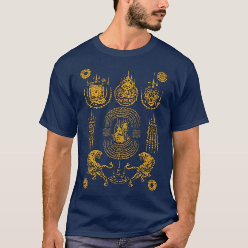 

Sawadee Thai Traditional Sak Yant Muay Thai Twin Tigers TShirt 100 Cotton ONeck Short Sleeve Casual Mens Tshirt Size S3XL 4XL