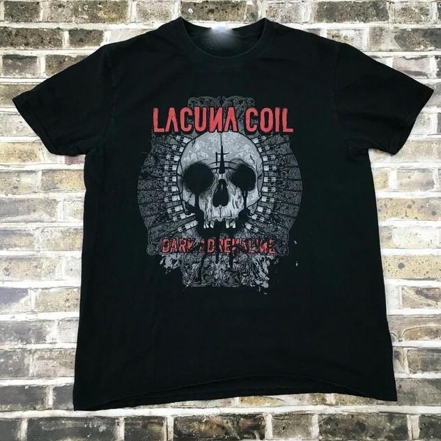 Винтаж Lacuna Coil Dark Adrenaline Тяжелый Хлопок Черный S-5XL Унисекс Рубашка TT312 Унисекс Футболка XXXXL