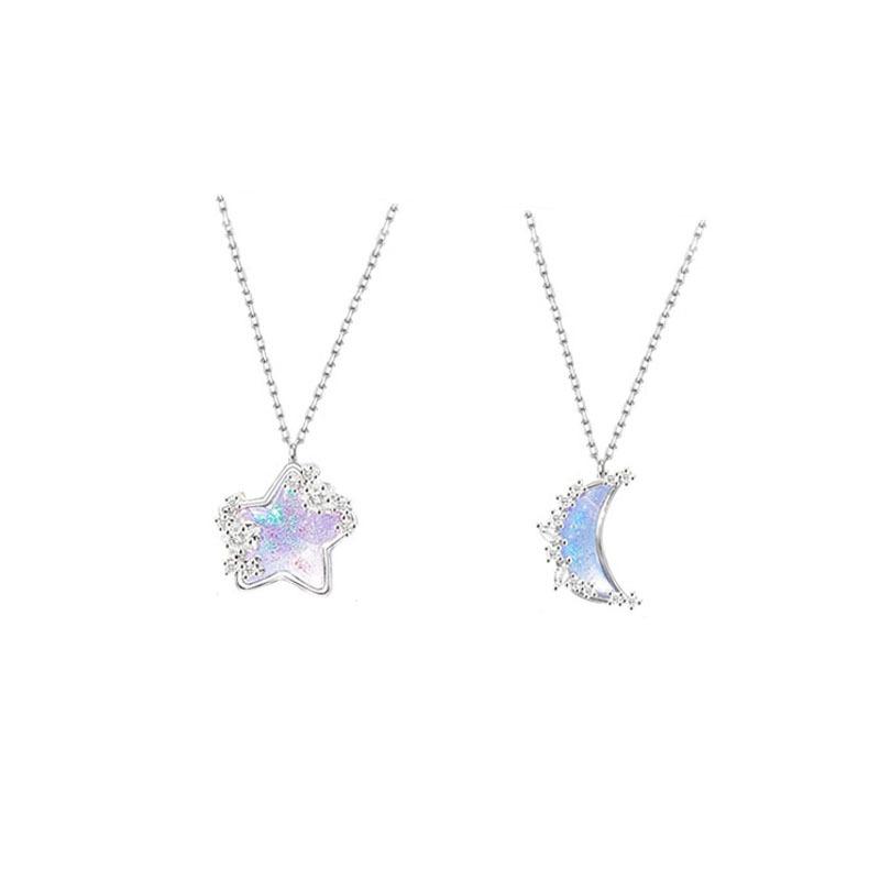 2023 Cute Trendy Star Moon Sugar Necklace New Moon Cloud Collarbone Chain Will Change Color Sugar Birthday Women's Gifts Jewelry