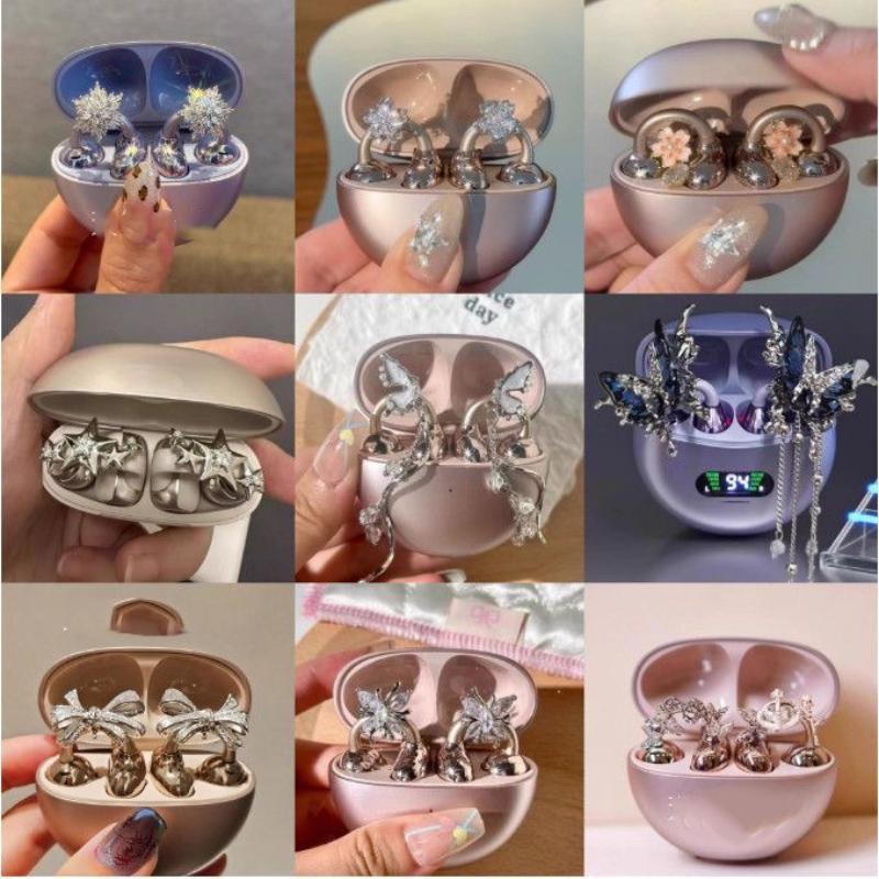 1Pc Diy Headphone Diameter Buckle Zircon Decorative Clip Removable Easy To Install Earbud Accessories
