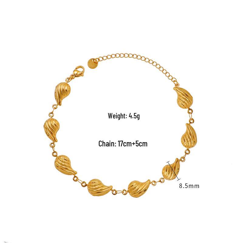 

Летний металлический браслет и ожерелье с ракушками: Классический корейский стиль, универсальный и элегантный