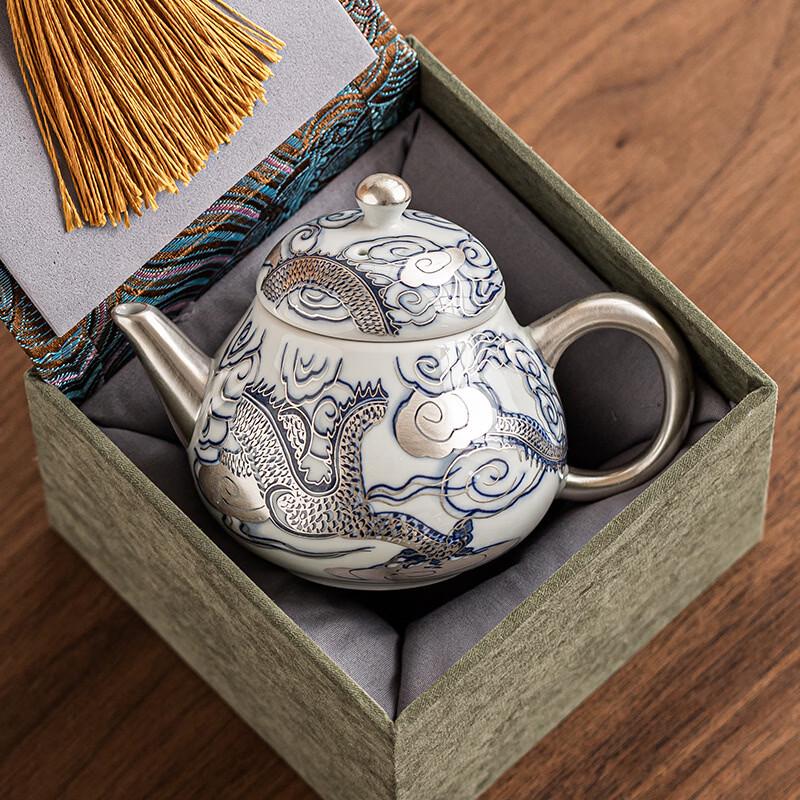 DARUNYAO Dragon Gilded Ceramic Teapot Gift Set