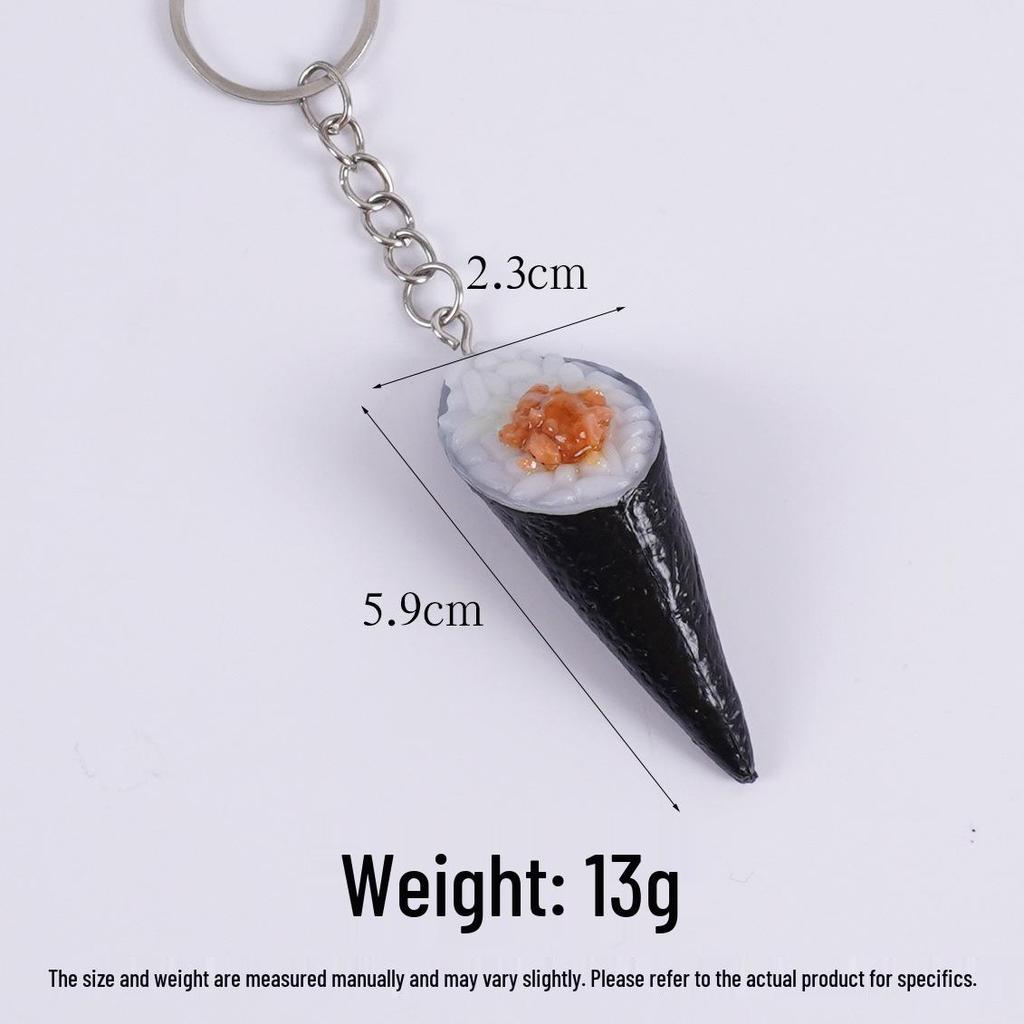 PVC Sushi Onigiri Keychain: Japanese Cuisine Nori-Wrapped Rice Bag Charm