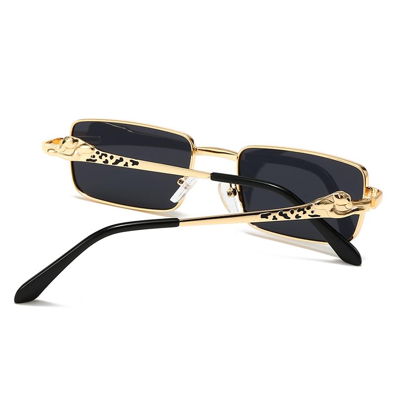 Popular Cross-Border Sunglasses for Men European and American Street Style Instagram Influencer Model Rectangular Metal Sunglasses for Women 1421