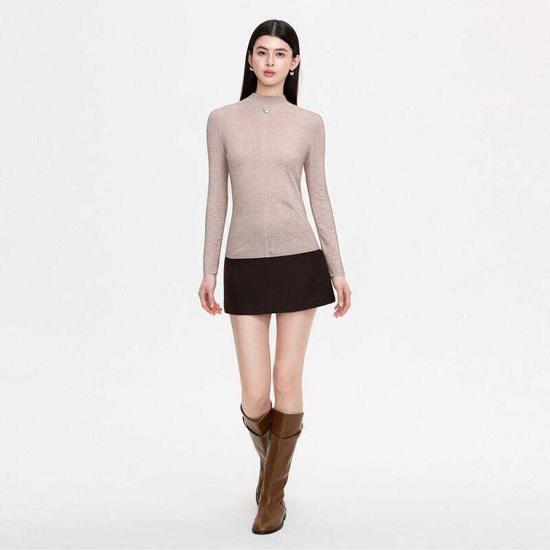 FivePlus Women's Metal Embellished Slim Fit Knit Top